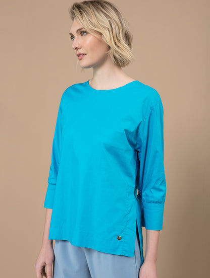 BLUSA URBANITY MULLET EM TECIDO DE TRICOLINE COM GOLA REDONDA 10713